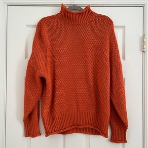 Zesica Orange Turtle Neck Sweater